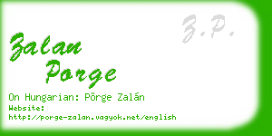 zalan porge business card