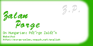 zalan porge business card